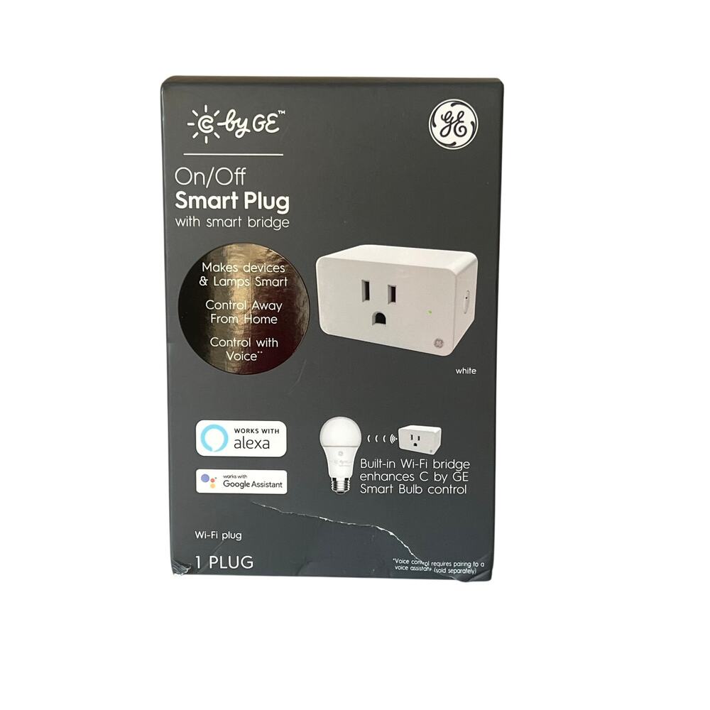 GE Smart Plug Wi-Fi On/Off Outlet with Smart Bridge Alexa Google Home
